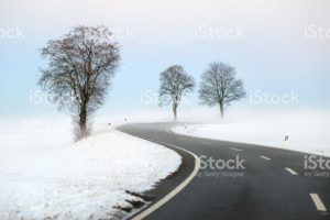 Winding winter road